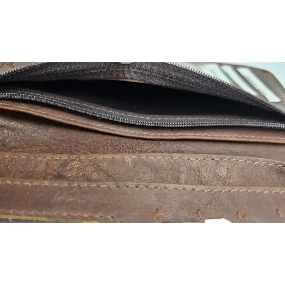 American Darling Magnet Snap Buffalo Wallet Genuine Leather New No Wrist Strap